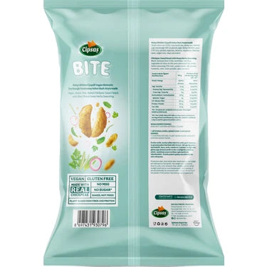 Cipsaş Bite Bahçe Bitkileri Çeşnili Vegan Glütensiz Zeytinyağlı Fırınlanmış Nohut Cipsi 65g