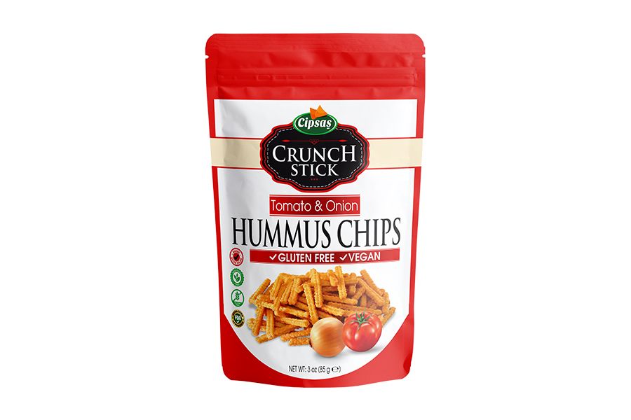 Cipsaş Crunch Stick Domates & Soğan Aromalı Vegan Glütensiz Zeytinyağlı Nohut Cipsi (Hummus Chips) 85g