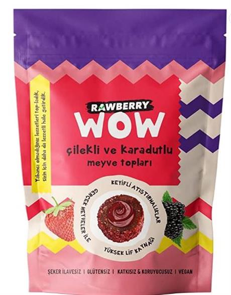 RAWBERRY WOW Çilek - Karadut Dolgulu Meyve Topları 90g